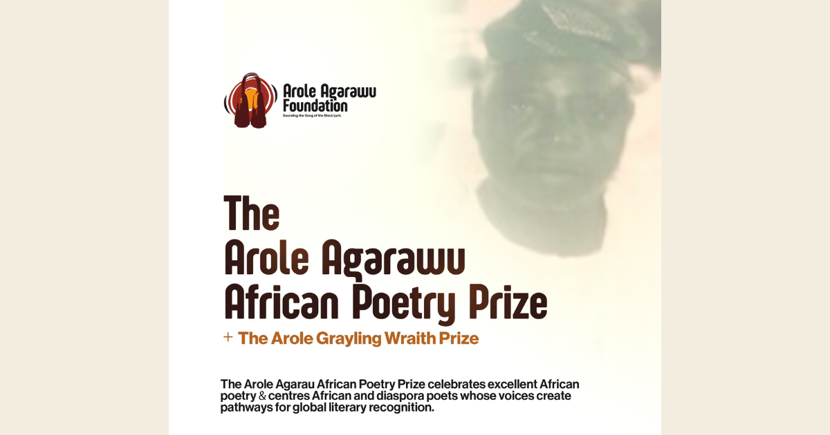 Arole Agarawu Foundation Opens Submissions for Inaugural African Poetry Prize with Two $1,000 Awards