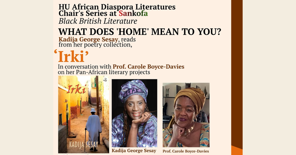 Sierra Leonean-British scholar-activist and poet Kadija George Sesay Reads from Irki at Sankofa, Washington DC