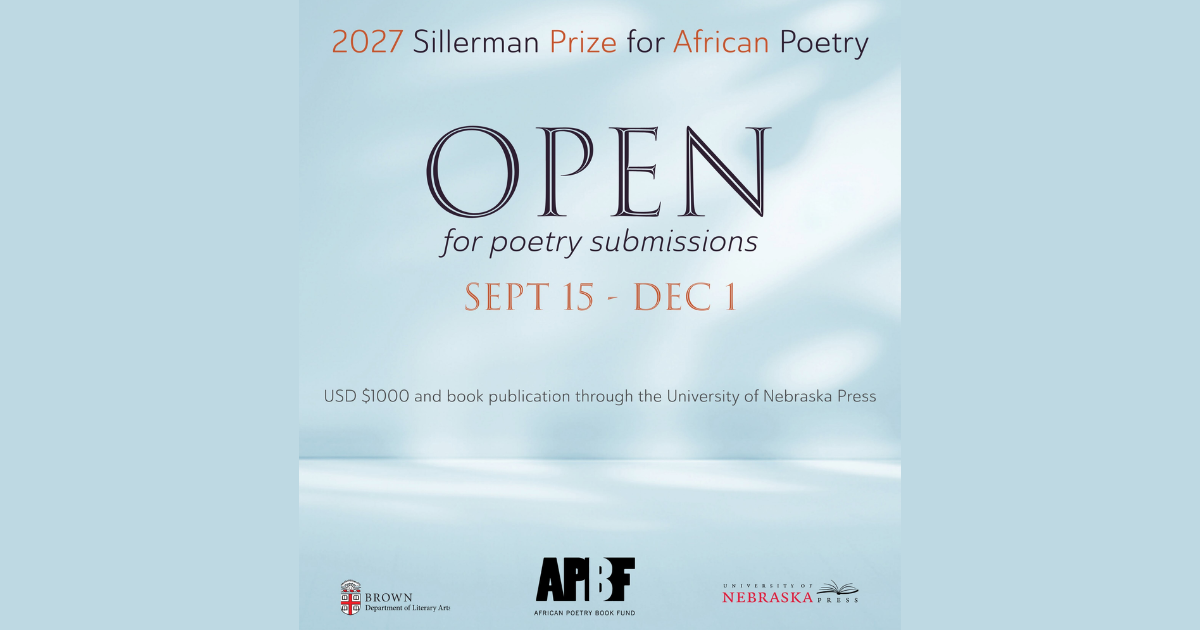 Sillerman First Book Prize for African Poetry Now Open for Submissions | Submit by December 1