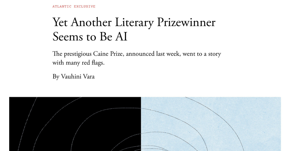 African Literary Community Pushes Back on The Atlantic’s AI Claims About Caine Prize Winner Simbarashe Steyn Kundizeza